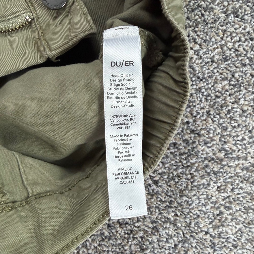 DU/ER Live Free Jogger Olive Green High Rise Performance Pants Womens 26 - Picture 8 of 15
